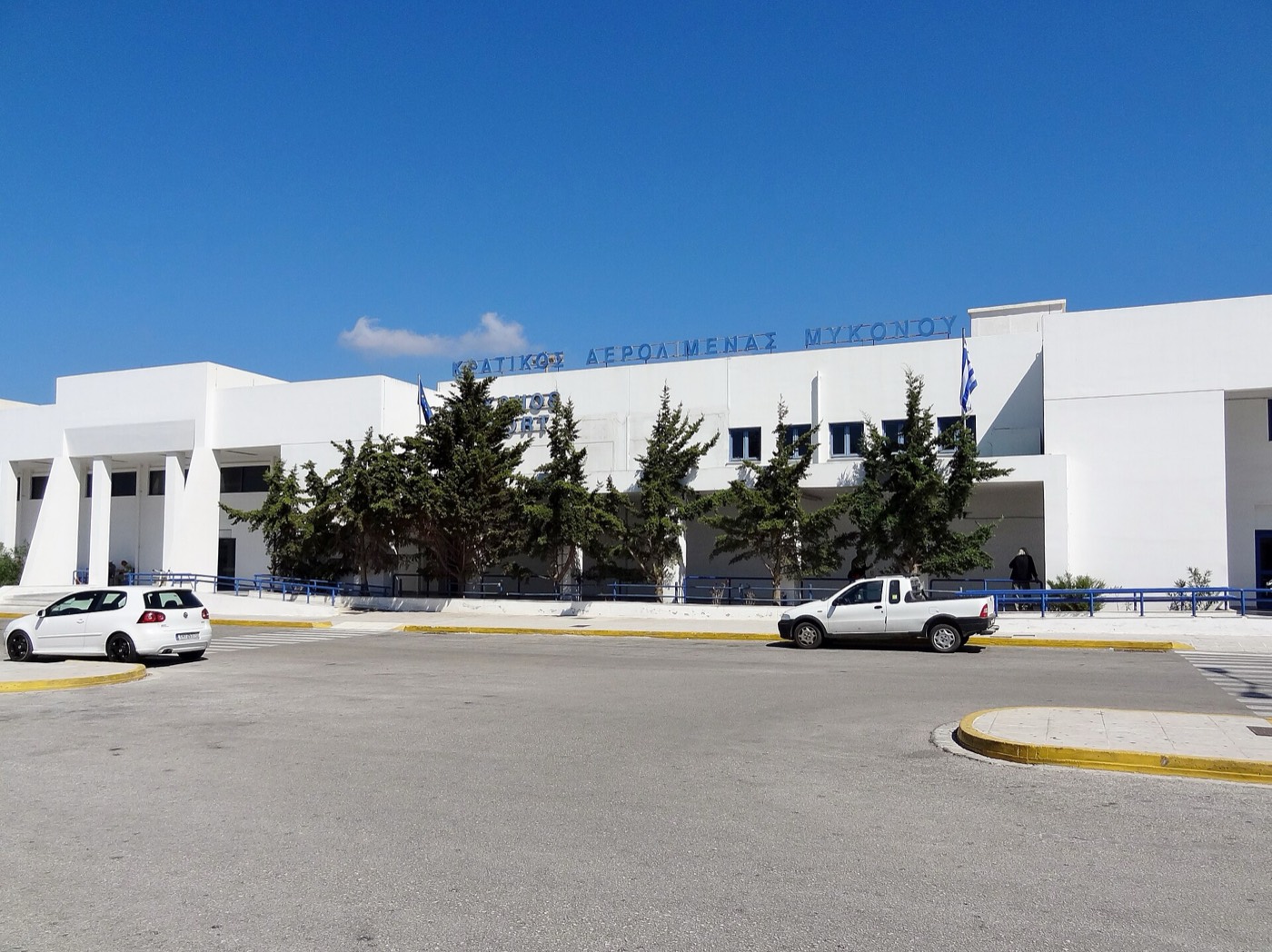 The terminal of Mykonos Airport