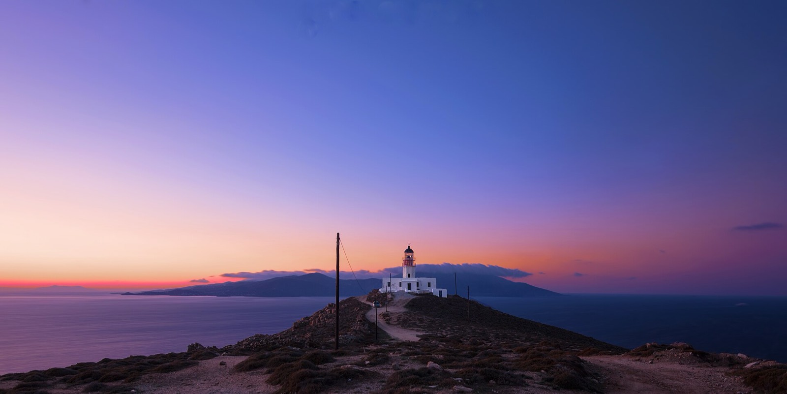 Armenistis faro sul cape nord-ovest di Mykonos