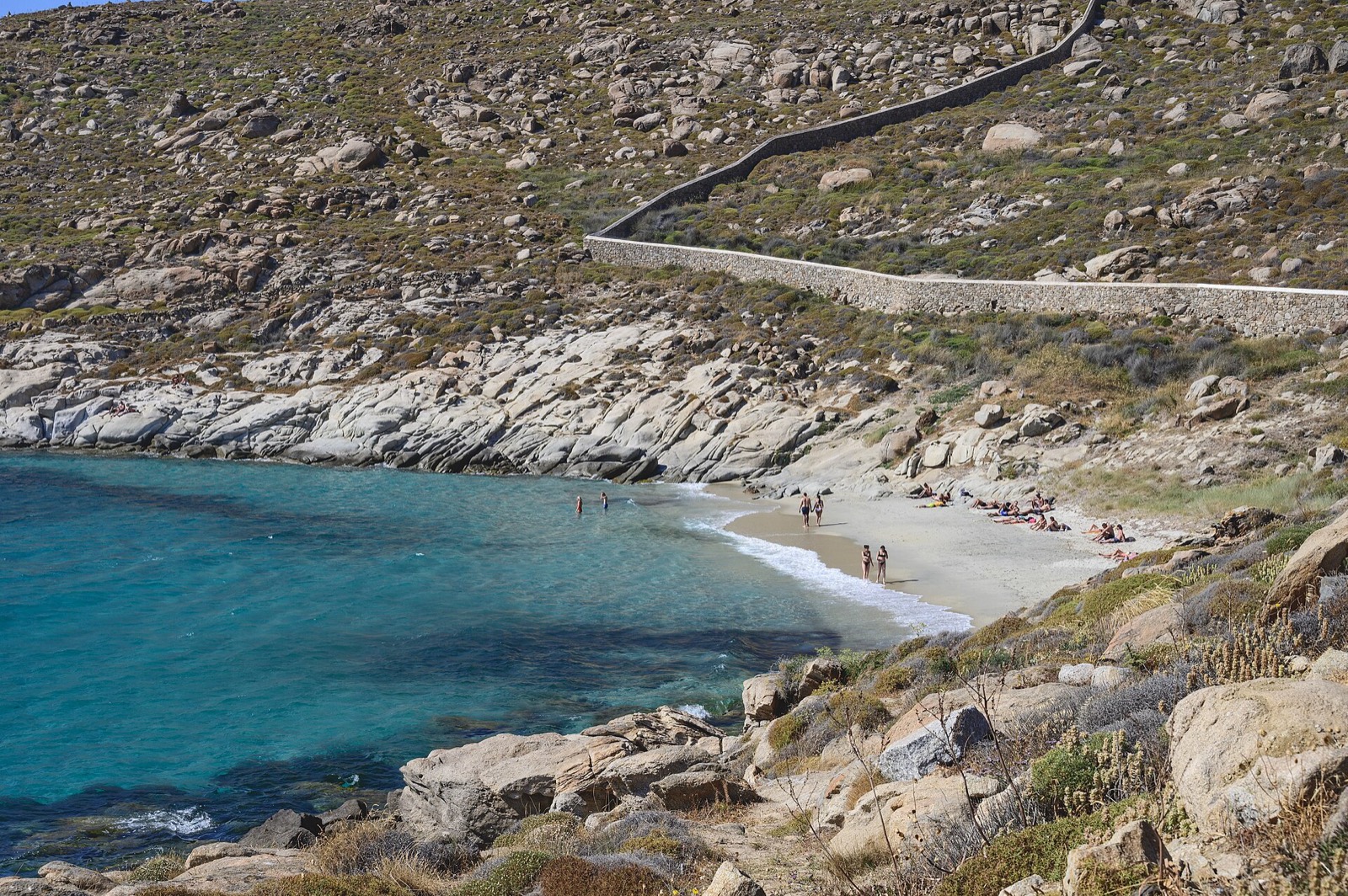 Small sandy cove near Kapari on the west coast