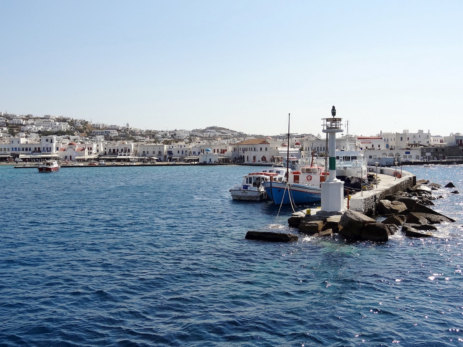 Fishing boats in the Old Port of Chora