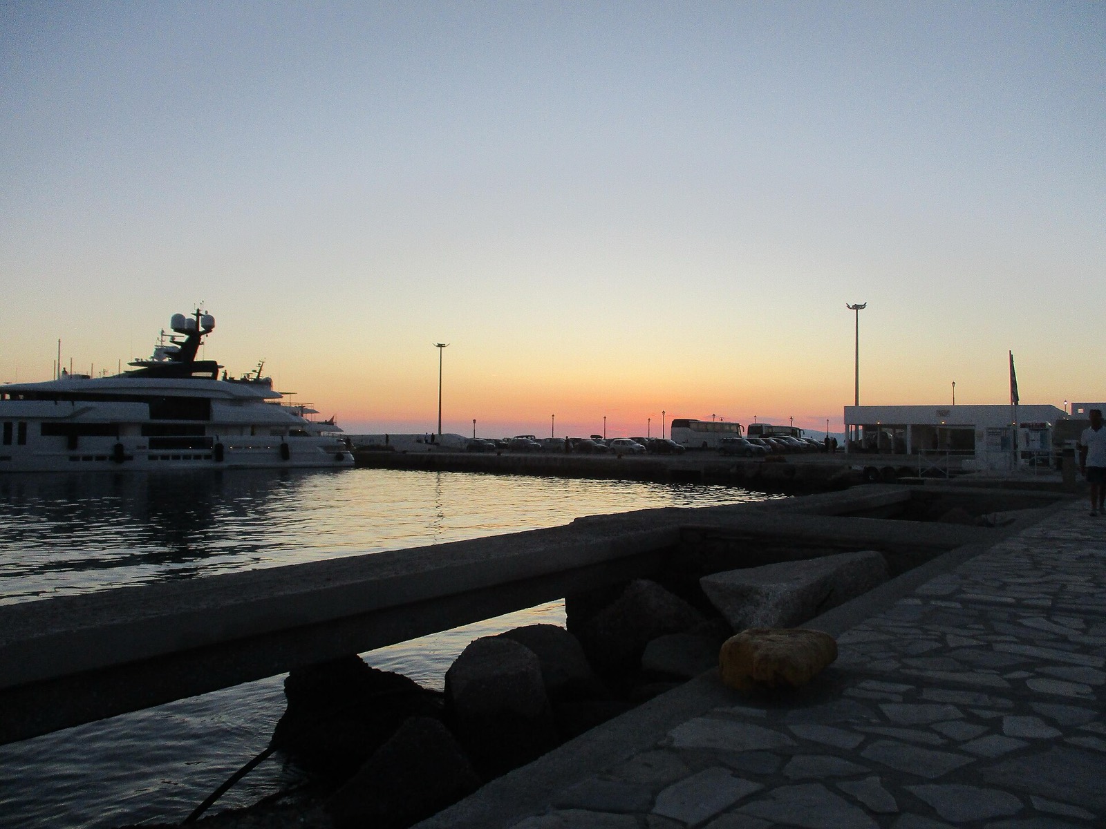 Sunset colour on the Old Port of Mykonos