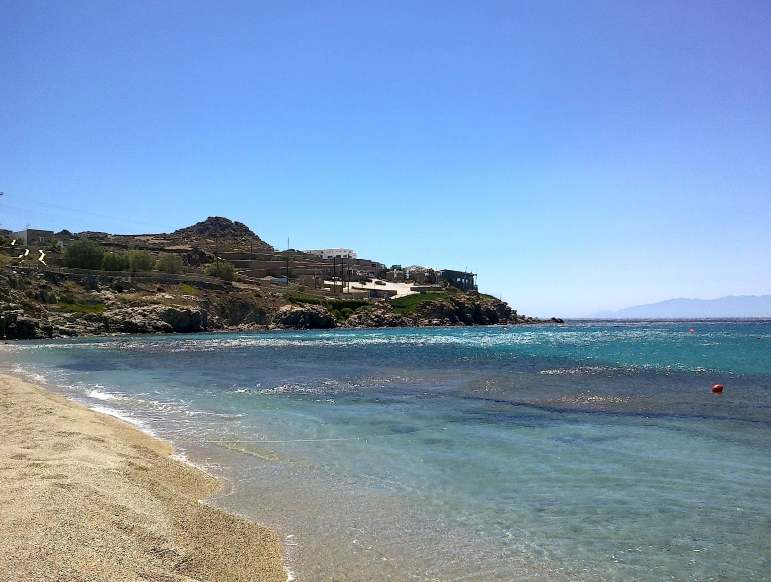Paradise beach on the south coast of Mykonos