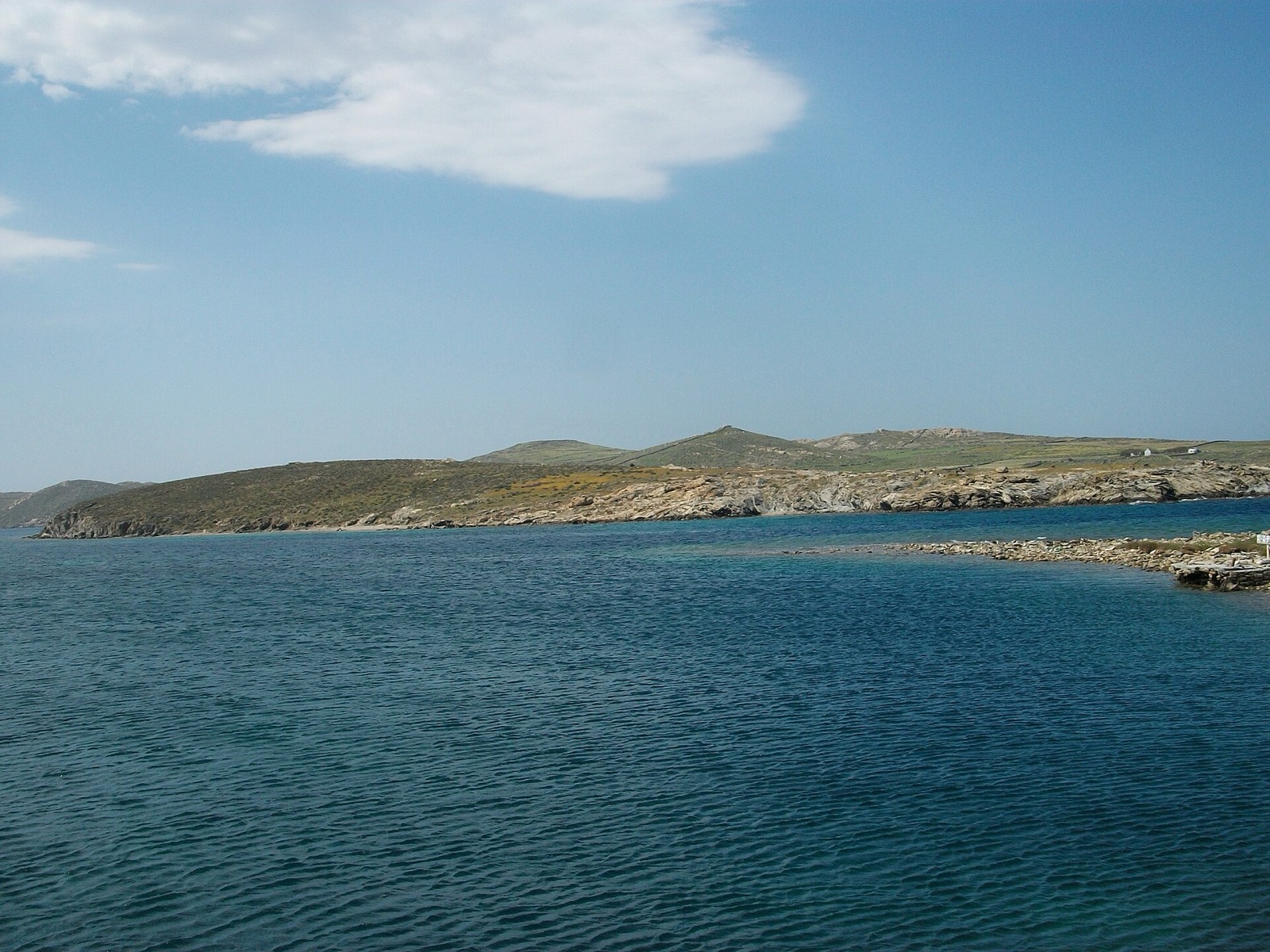 Rhenia seen across the strait from Delos