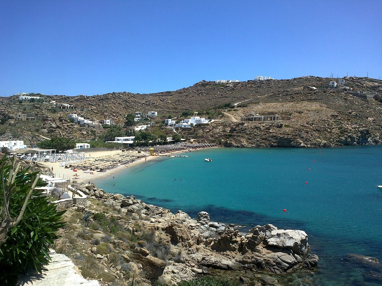 Super Paradise beach and its beach clubs