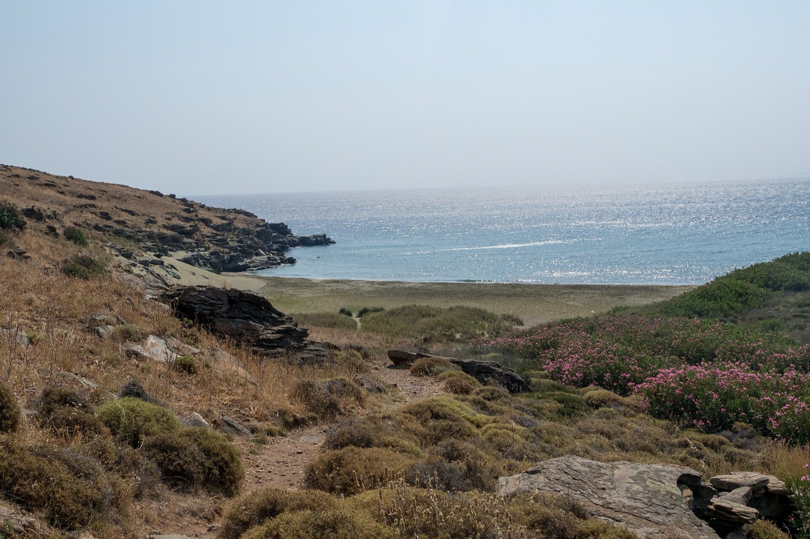 Pachia Ammos beach on Tinos, a short ferry from Mykonos